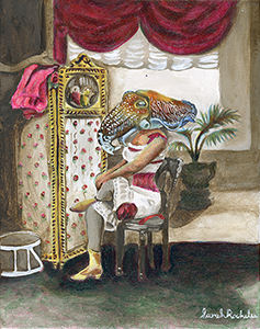 Fantasy Art Painting titled Boudoir.  Click on the image to see a full frame image and a more extensive description